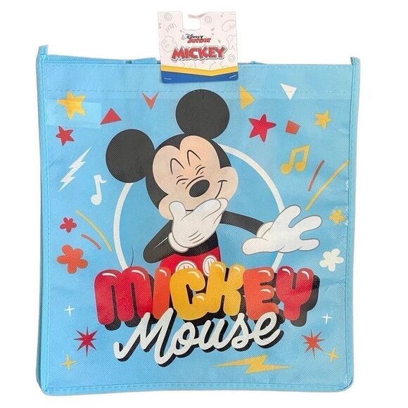Disney Junior Mickey Mouse Blue Celebration Reusable Shopper Tote Bag 13x13 - Picture 1 of 4